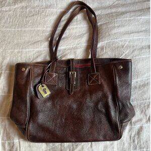 Dooney Bourke Pebble Leather Handbag Dark Brown Medium Tote